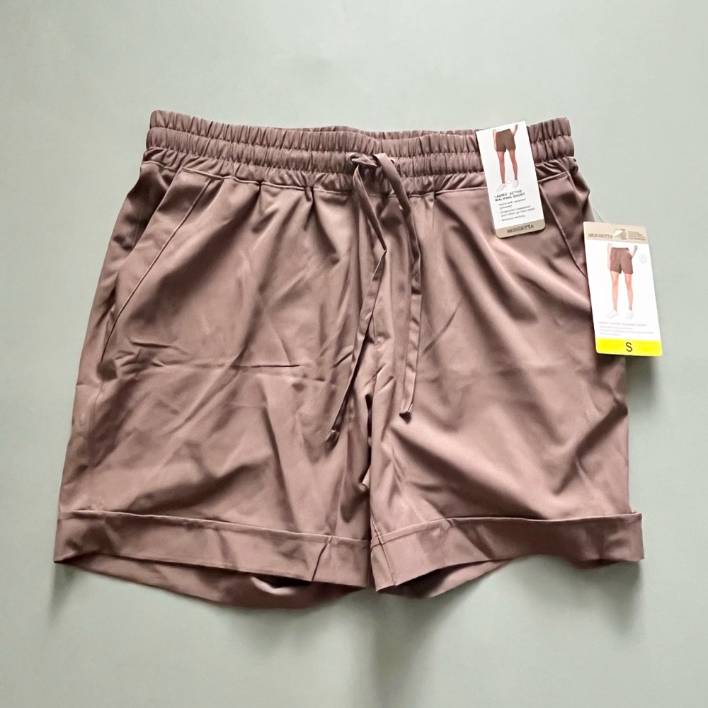 Mondetta Costco Women’s Brown Peppercorn Active Walking Tie Waist Pockets Short